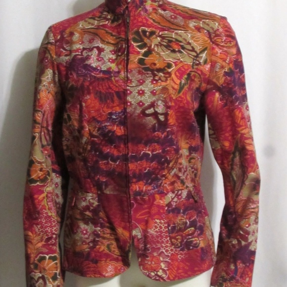 NEW Ladies COLDWATER CREEK Floral Denim Jacket S - Picture 2 of 7